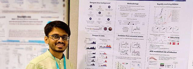 Suraj Jagtap wins the best poster award in Virus Genomics and Evolution